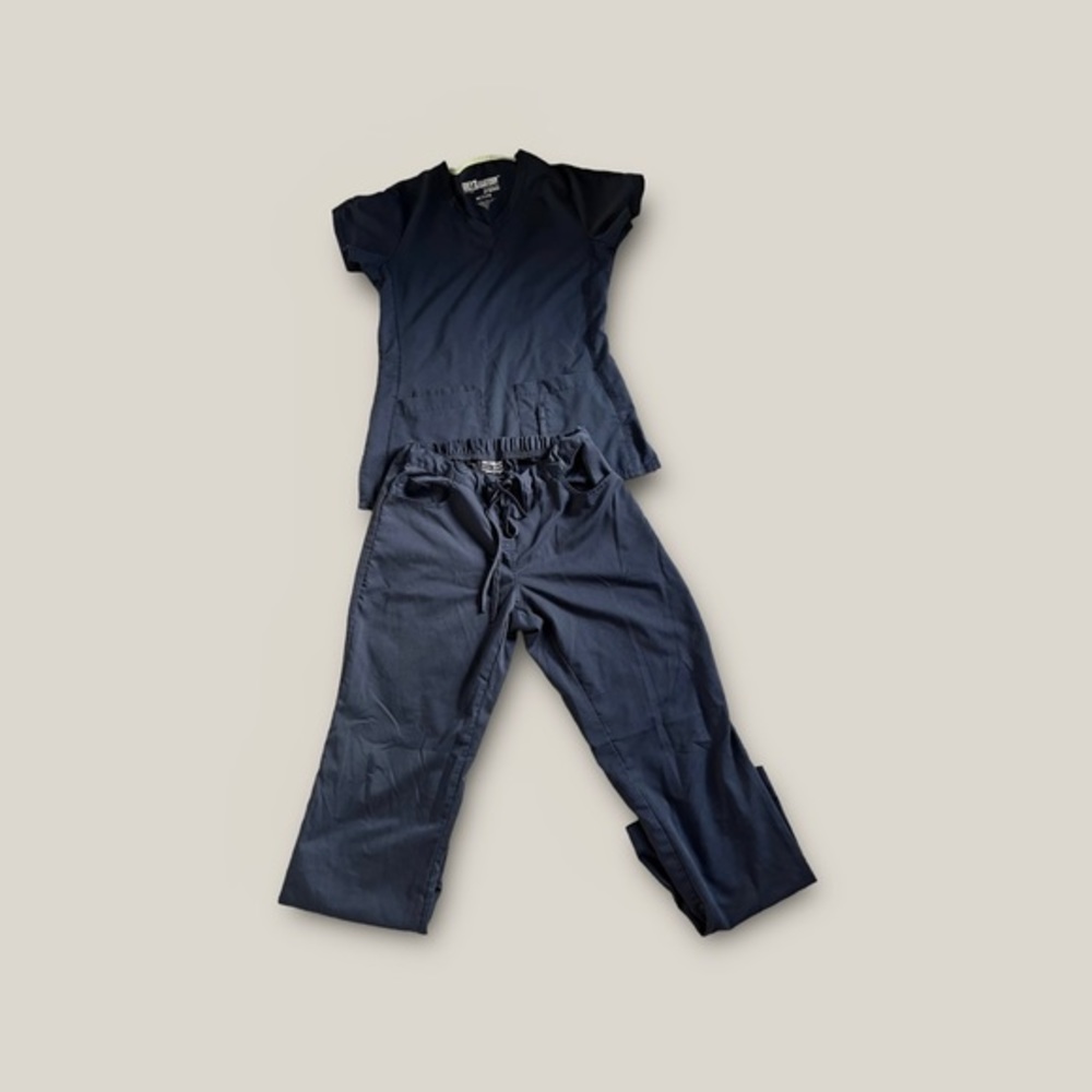 Grey's Anatomy By Barco Active Scrub Set Women's S Small Gray/Blue Uniform ✅